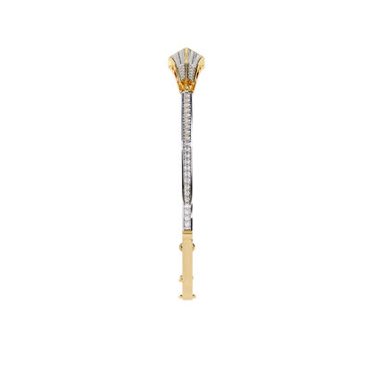 Round Cut Diamond 14k Solid Yellow Gold Unique  Art Deco Perfect Dainty Party Wear Bangle For Her - HIGHCARAT DIAMONDS