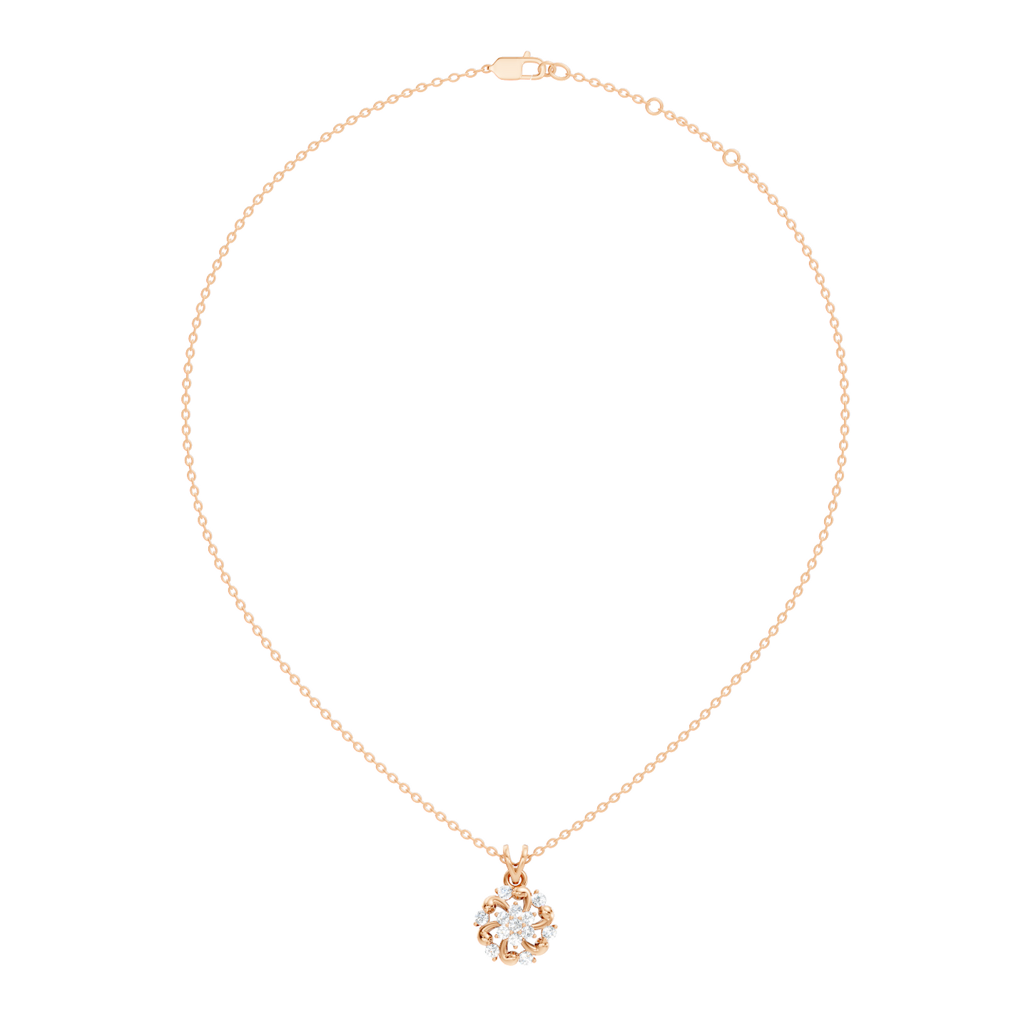 Round Cut Diamond Anniversary Pendant Minimalist In 14K Solid White Gold Gift For Her