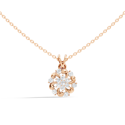 Round Cut Diamond Anniversary Pendant Minimalist In 14K Solid White Gold Gift For Her