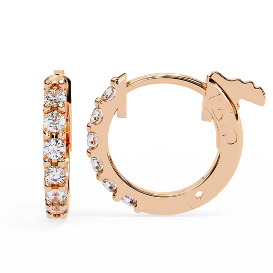 Round Cut Top Grade Diamond Antique Elegant Cluster Art Deco Perfect Hoop Earring Gift For Her - HIGHCARAT DIAMONDS