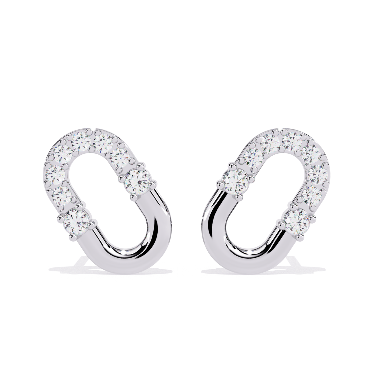 Antique Round Cut Diamond Stud Earrings Close-Up Detail