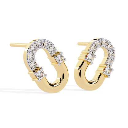 Round Cut Diamond Antique Prong Set Stud Earrings - HIGHCARAT DIAMONDS