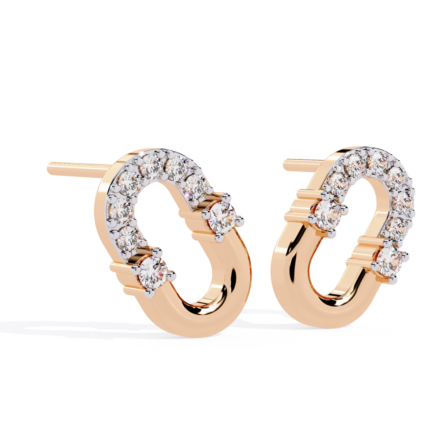 Round Cut Diamond Antique Prong Set Stud Earrings - HIGHCARAT DIAMONDS