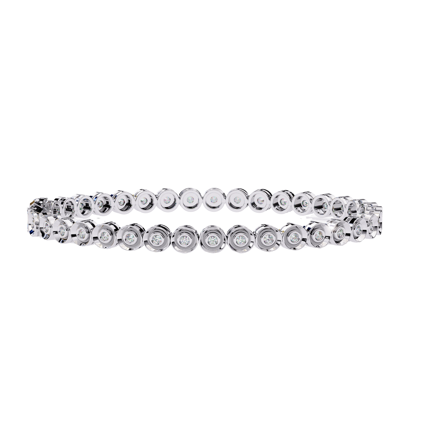 Round Cut Diamond Bezel Set Art Deco Delicate Timeless Handmade Stacking Vintage Tennis Bracelet - HIGHCARAT DIAMONDS