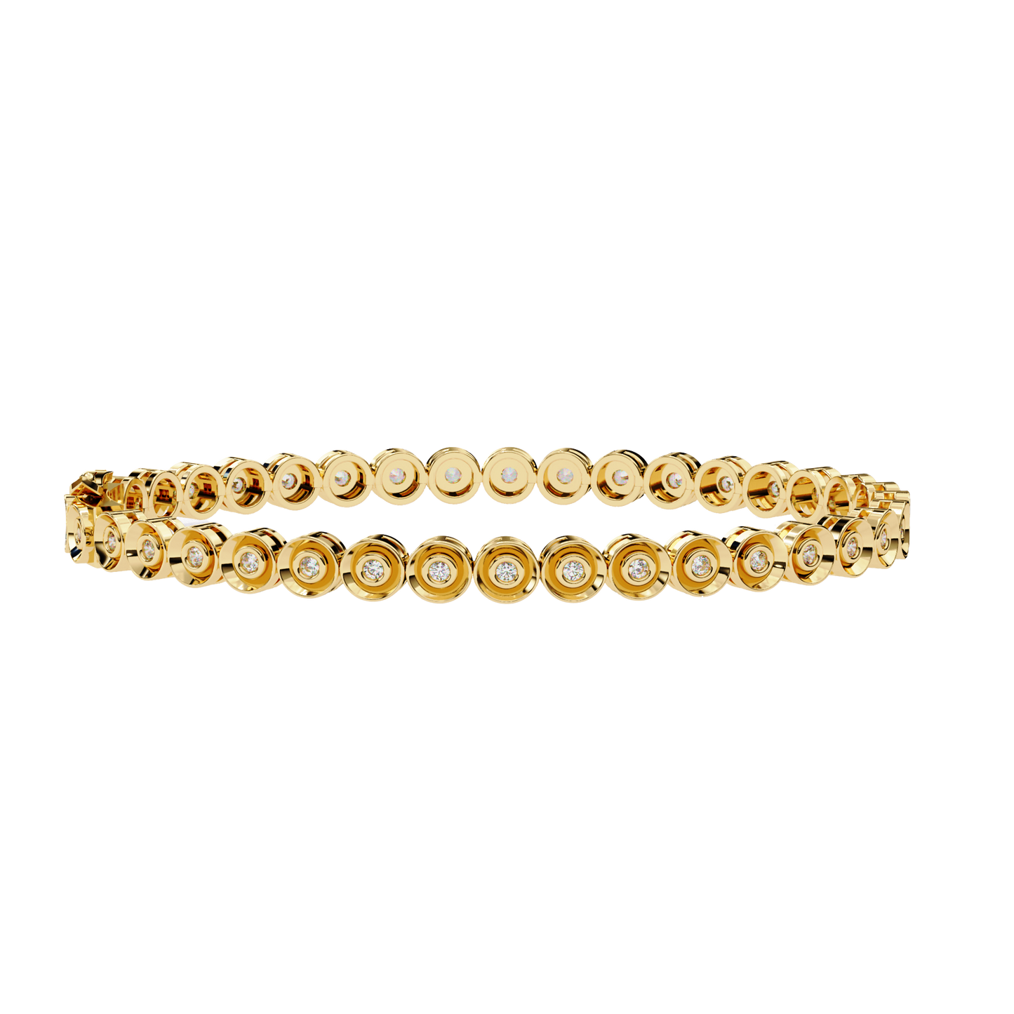 Round Cut Diamond Bezel Set Art Deco Delicate Timeless Handmade Stacking Vintage Tennis Bracelet - HIGHCARAT DIAMONDS
