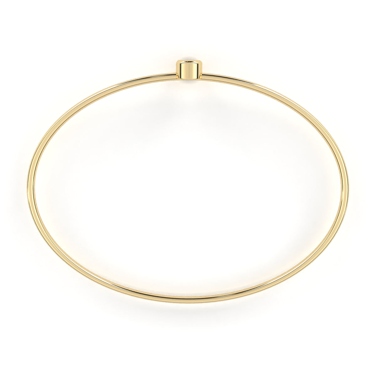 Round Cut Diamond Bezel Set Dainty Solitaire Simple Unique Handmade Bangle Bracelet For Gift - HIGHCARAT DIAMONDS