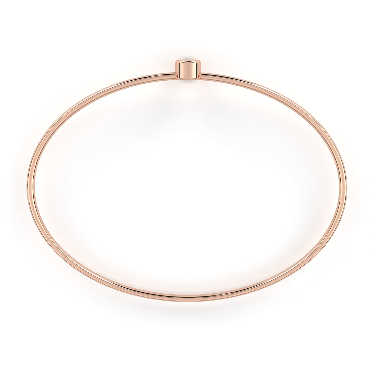 Round Cut Diamond Bezel Set Dainty Solitaire Simple Unique Handmade Bangle Bracelet For Gift - HIGHCARAT DIAMONDS