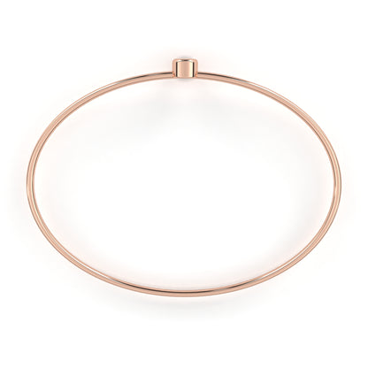 Round Cut Diamond Bezel Set Dainty Solitaire Simple Unique Handmade Bangle Bracelet For Gift - HIGHCARAT DIAMONDS