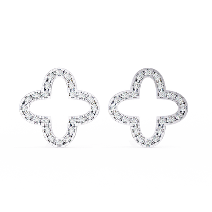 Round Cut Diamond Cluster Dainty Classic  Antique Handmade Screw Back Wedding Stud Earring For Her - HIGHCARAT DIAMONDS