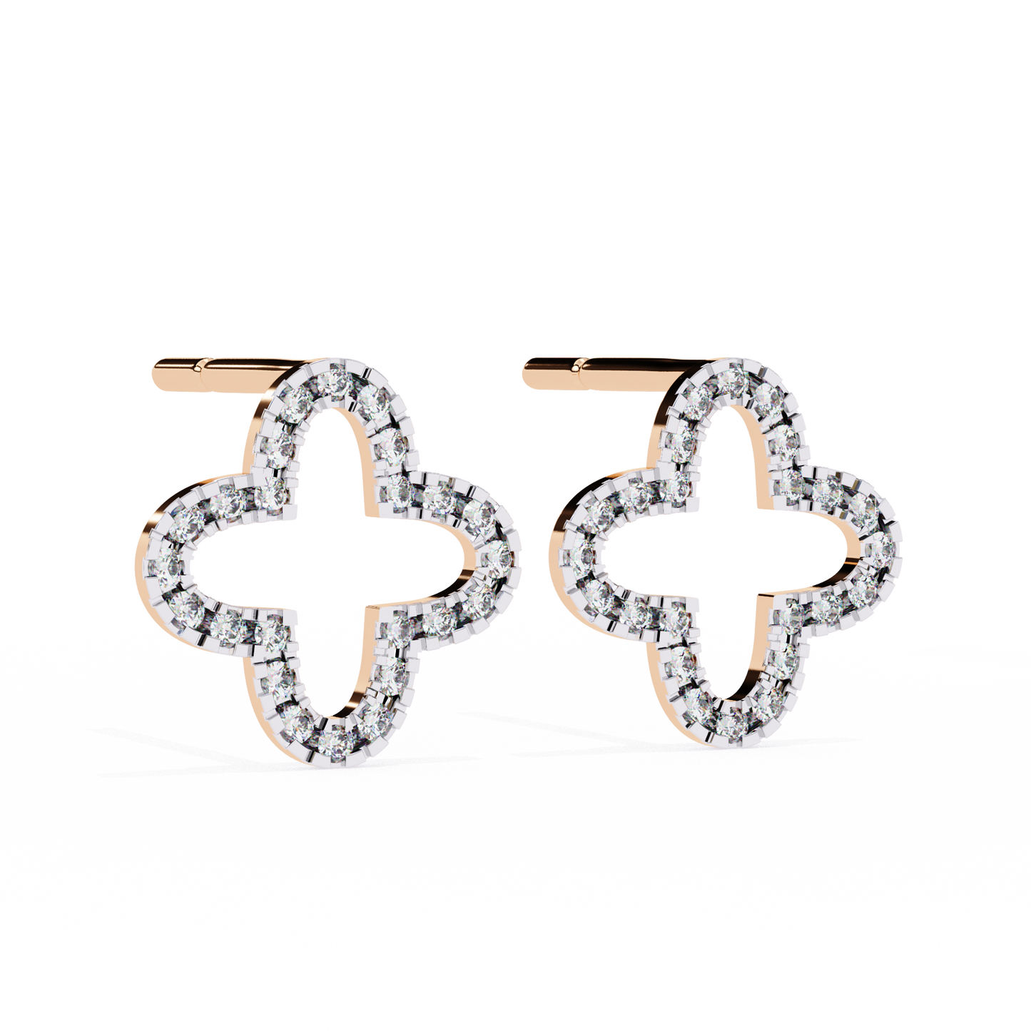 Round Cut Diamond Cluster Dainty Classic  Antique Handmade Screw Back Wedding Stud Earring For Her - HIGHCARAT DIAMONDS