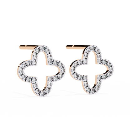Round Cut Diamond Cluster Dainty Classic  Antique Handmade Screw Back Wedding Stud Earring For Her - HIGHCARAT DIAMONDS