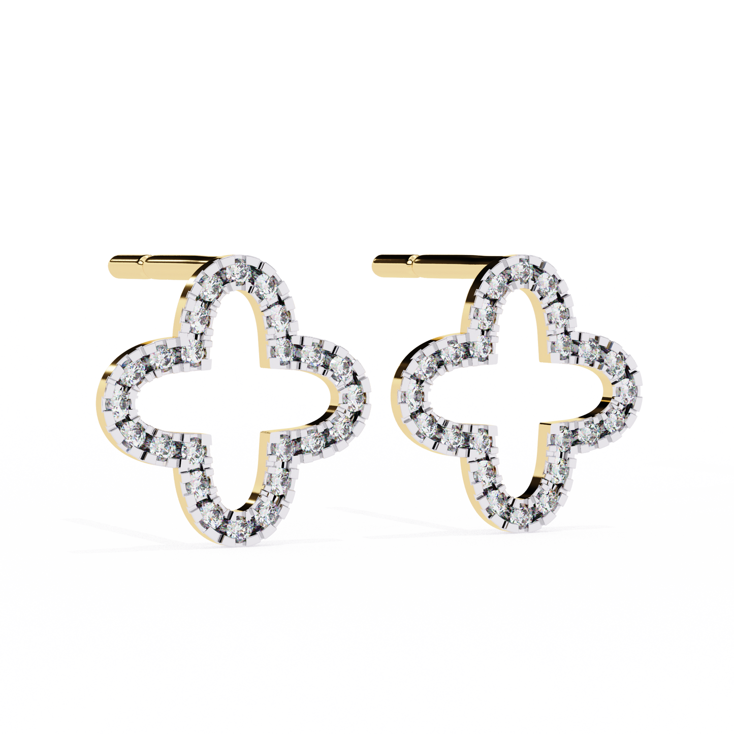 Round Cut Diamond Cluster Dainty Classic  Antique Handmade Screw Back Wedding Stud Earring For Her - HIGHCARAT DIAMONDS