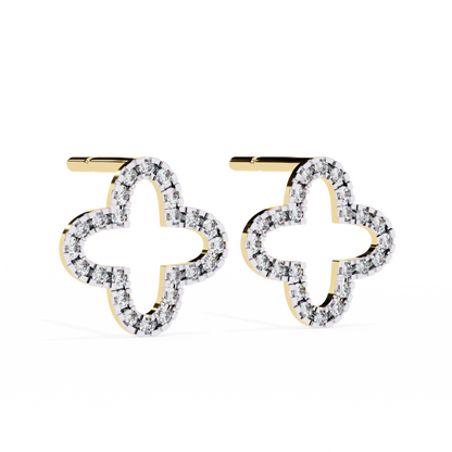 Round Cut Diamond Cluster Dainty Classic  Antique Handmade Screw Back Wedding Stud Earring For Her - HIGHCARAT DIAMONDS