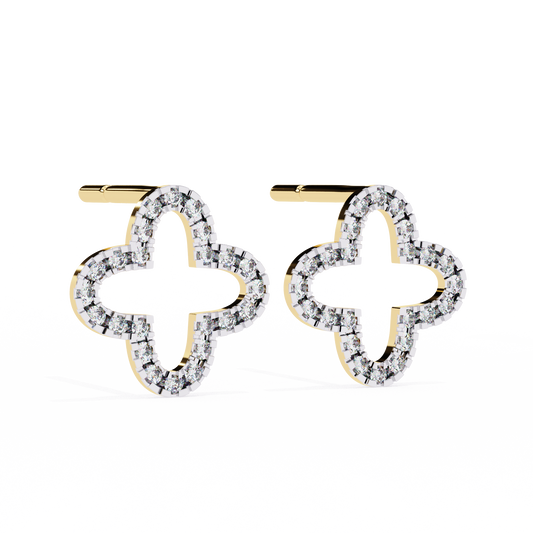 Round Cut Diamond Cluster Dainty Classic  Antique Handmade Screw Back Wedding Stud Earring For Her - HIGHCARAT DIAMONDS