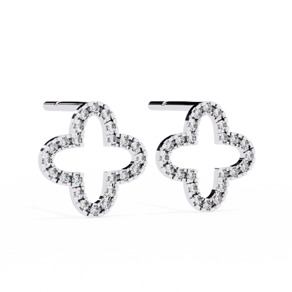 Round Cut Diamond Cluster Dainty Classic  Antique Handmade Screw Back Wedding Stud Earring For Her - HIGHCARAT DIAMONDS