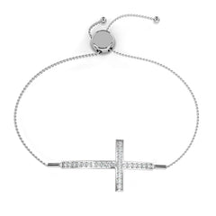 Round Cut Diamond Criss Cross Shape Antique Delicate Prong Set Stunning Handmade Bracelet Annivrasry Gift For Her - HIGHCARAT DIAMONDS