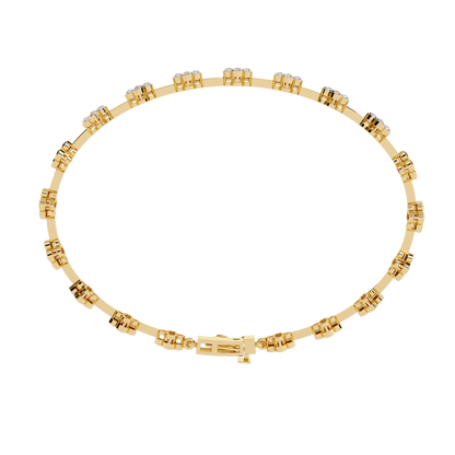Round Cut Diamond Delicate Classic Handmade Wedding Minimalist Bracelet Special Day Gift For Her - HIGHCARAT DIAMONDS