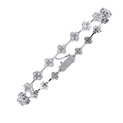 Round Cut Diamond Delicate Classic Handmade Wedding Minimalist Bracelet Special Day Gift For Her - HIGHCARAT DIAMONDS