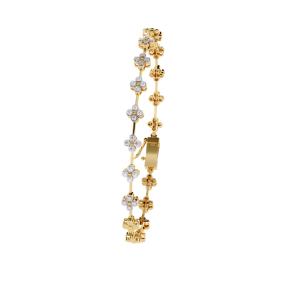 Round Cut Diamond Delicate Classic Handmade Wedding Minimalist Bracelet Special Day Gift For Her - HIGHCARAT DIAMONDS