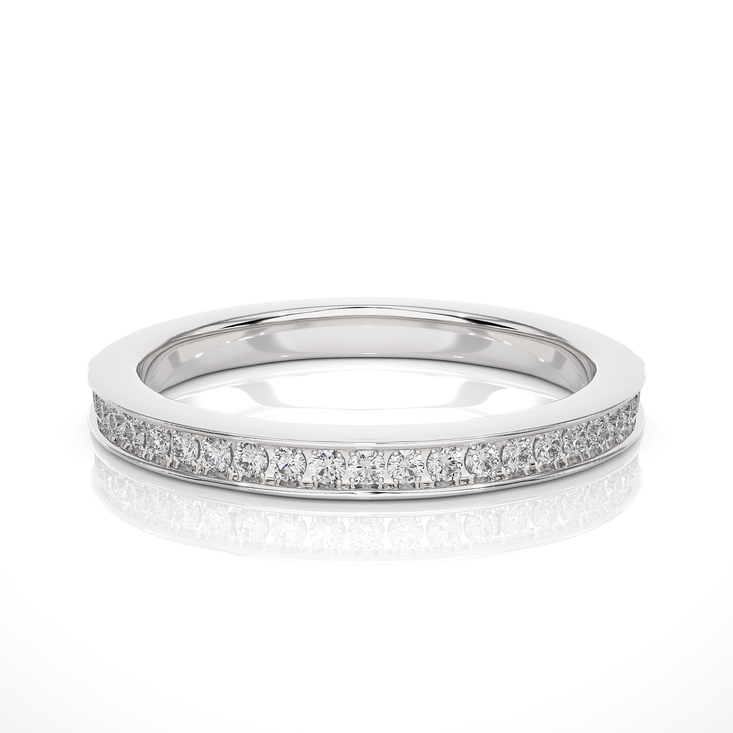 Round Cut Diamond Elegant Channel Set Eternity Wedding Band With Round Labgrown Diamonds - HIGHCARAT DIAMONDS