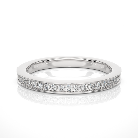 Round Cut Diamond Elegant Channel Set Eternity Wedding Band With Round Labgrown Diamonds - HIGHCARAT DIAMONDS