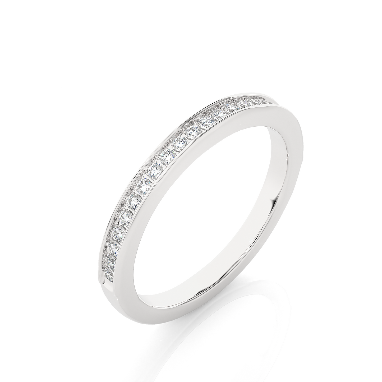 Round Cut Diamond Elegant Channel Set Eternity Wedding Band With Round Labgrown Diamonds - HIGHCARAT DIAMONDS