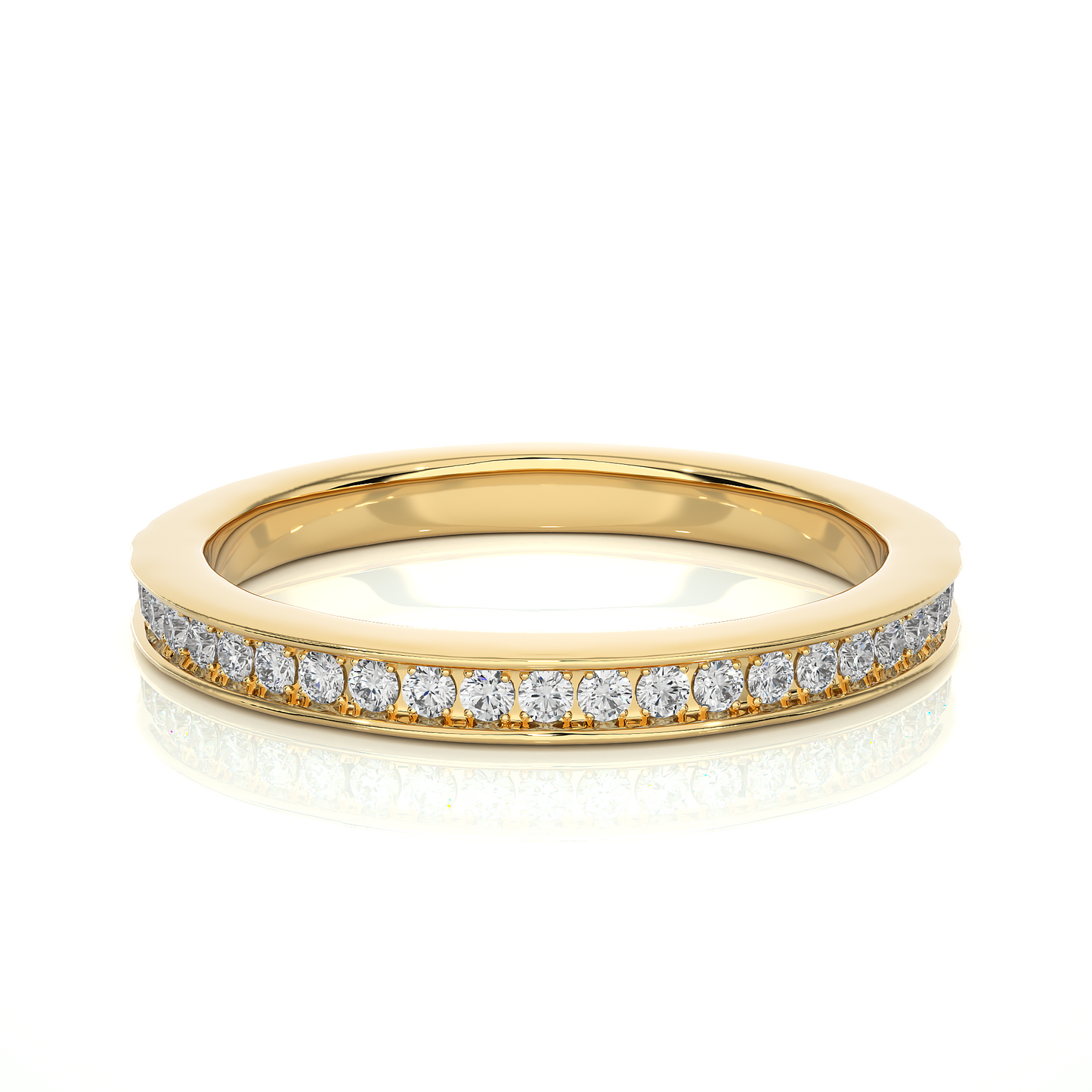 Round Cut Diamond Elegant Channel Set Eternity Wedding Band With Round Labgrown Diamonds - HIGHCARAT DIAMONDS