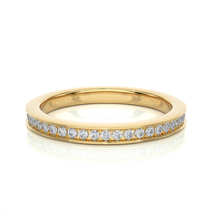 Round Cut Diamond Elegant Channel Set Eternity Wedding Band With Round Labgrown Diamonds - HIGHCARAT DIAMONDS
