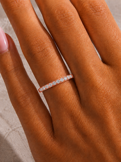 Round Cut Diamond Elegant Channel Set Eternity Wedding Band With Round Labgrown Diamonds - HIGHCARAT DIAMONDS