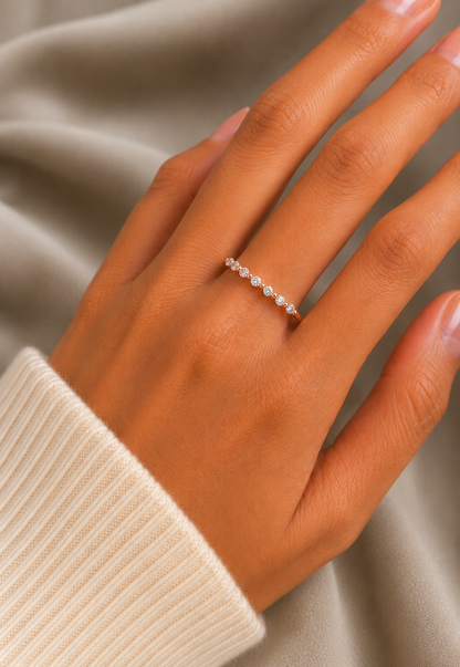 Round Cut Diamond Eternity Band Ring In 14K Gold Light & Comfortable For Daily Wearing - HIGHCARAT DIAMONDS