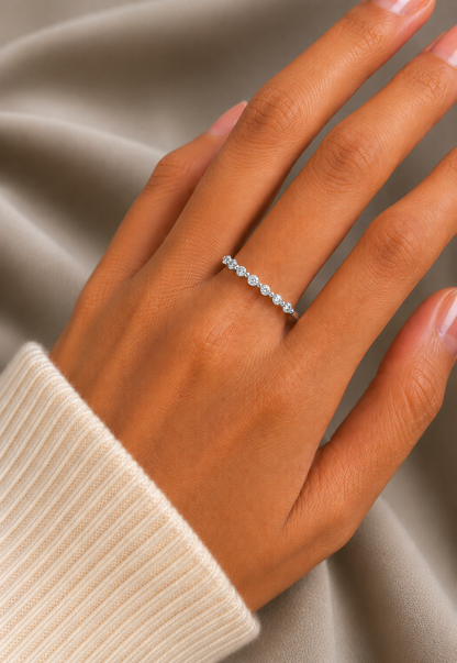 Round Cut Diamond Eternity Band Ring In 14K Gold Light & Comfortable For Daily Wearing - HIGHCARAT DIAMONDS