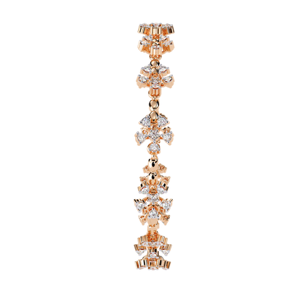 Round Cut Diamond Flower Shape Antique Stunning Sparkling Prefect Party Wear Tennis Bracelet - HIGHCARAT DIAMONDS