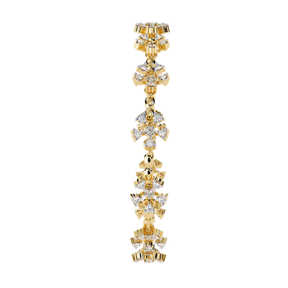 Round Cut Diamond Flower Shape Antique Stunning Sparkling Prefect Party Wear Tennis Bracelet - HIGHCARAT DIAMONDS