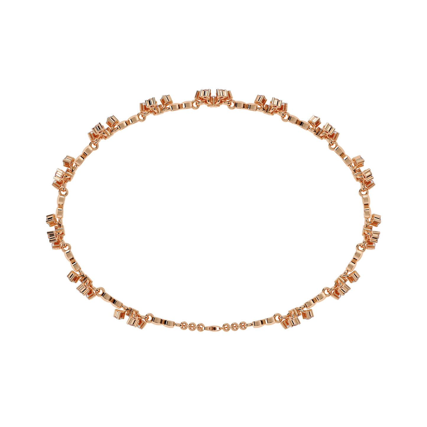 Round Cut Diamond Flower Shape Antique Stunning Sparkling Prefect Party Wear Tennis Bracelet - HIGHCARAT DIAMONDS
