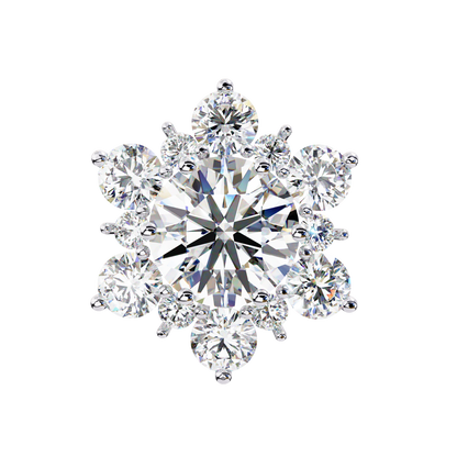 Round Cut Diamond Flower Shape Cluster Elegant Screw Back Perfect Wedding Stud Earring For Women's - HIGHCARAT DIAMONDS