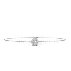 Round Cut Diamond Minimalist Elegant Halo Style Cluster Solitaire Prong Set Charm Bracelet For Gift - HIGHCARAT DIAMONDS