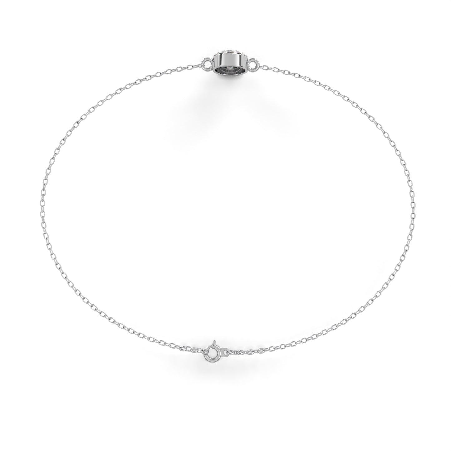 Round Cut Diamond Minimalist Elegant Halo Style Cluster Solitaire Prong Set Charm Bracelet For Gift - HIGHCARAT DIAMONDS