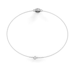 Round Cut Diamond Minimalist Elegant Halo Style Cluster Solitaire Prong Set Charm Bracelet For Gift - HIGHCARAT DIAMONDS