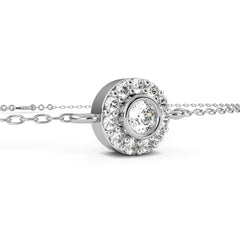 Round Cut Diamond Minimalist Elegant Halo Style Cluster Solitaire Prong Set Charm Bracelet For Gift - HIGHCARAT DIAMONDS