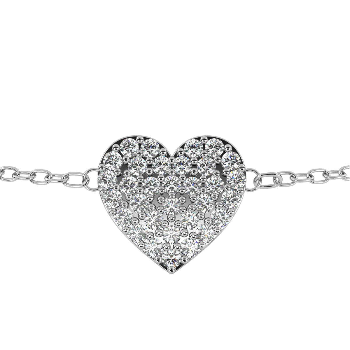 Vintage Round Cut Diamond Heart Shape Prong Set Cluster Handcrafted Dainty Party Wear Charm Bracelet - HIGHCARAT DIAMONDS
