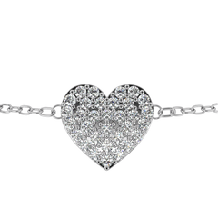 Vintage Round Cut Diamond Heart Shape Prong Set Cluster Handcrafted Dainty Party Wear Charm Bracelet - HIGHCARAT DIAMONDS