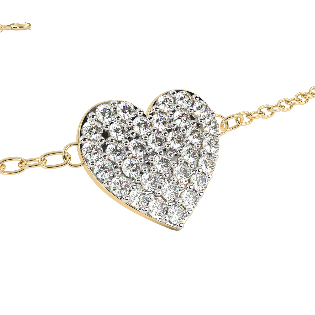 Vintage Round Cut Diamond Heart Shape Prong Set Cluster Handcrafted Dainty Party Wear Charm Bracelet - HIGHCARAT DIAMONDS