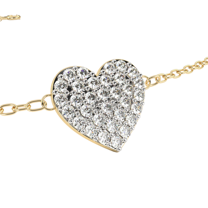 Vintage Round Cut Diamond Heart Shape Prong Set Cluster Handcrafted Dainty Party Wear Charm Bracelet - HIGHCARAT DIAMONDS