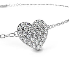 Vintage Round Cut Diamond Heart Shape Prong Set Cluster Handcrafted Dainty Party Wear Charm Bracelet - HIGHCARAT DIAMONDS