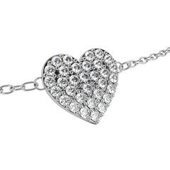 Vintage Round Cut Diamond Heart Shape Prong Set Cluster Handcrafted Dainty Party Wear Charm Bracelet - HIGHCARAT DIAMONDS