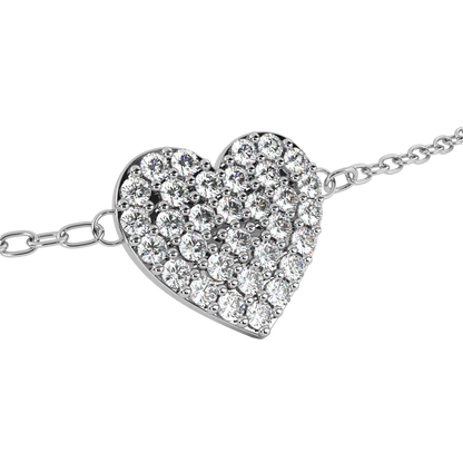Vintage Round Cut Diamond Heart Shape Prong Set Cluster Handcrafted Dainty Party Wear Charm Bracelet - HIGHCARAT DIAMONDS