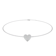 Vintage Round Cut Diamond Heart Shape Prong Set Cluster Handcrafted Dainty Party Wear Charm Bracelet - HIGHCARAT DIAMONDS