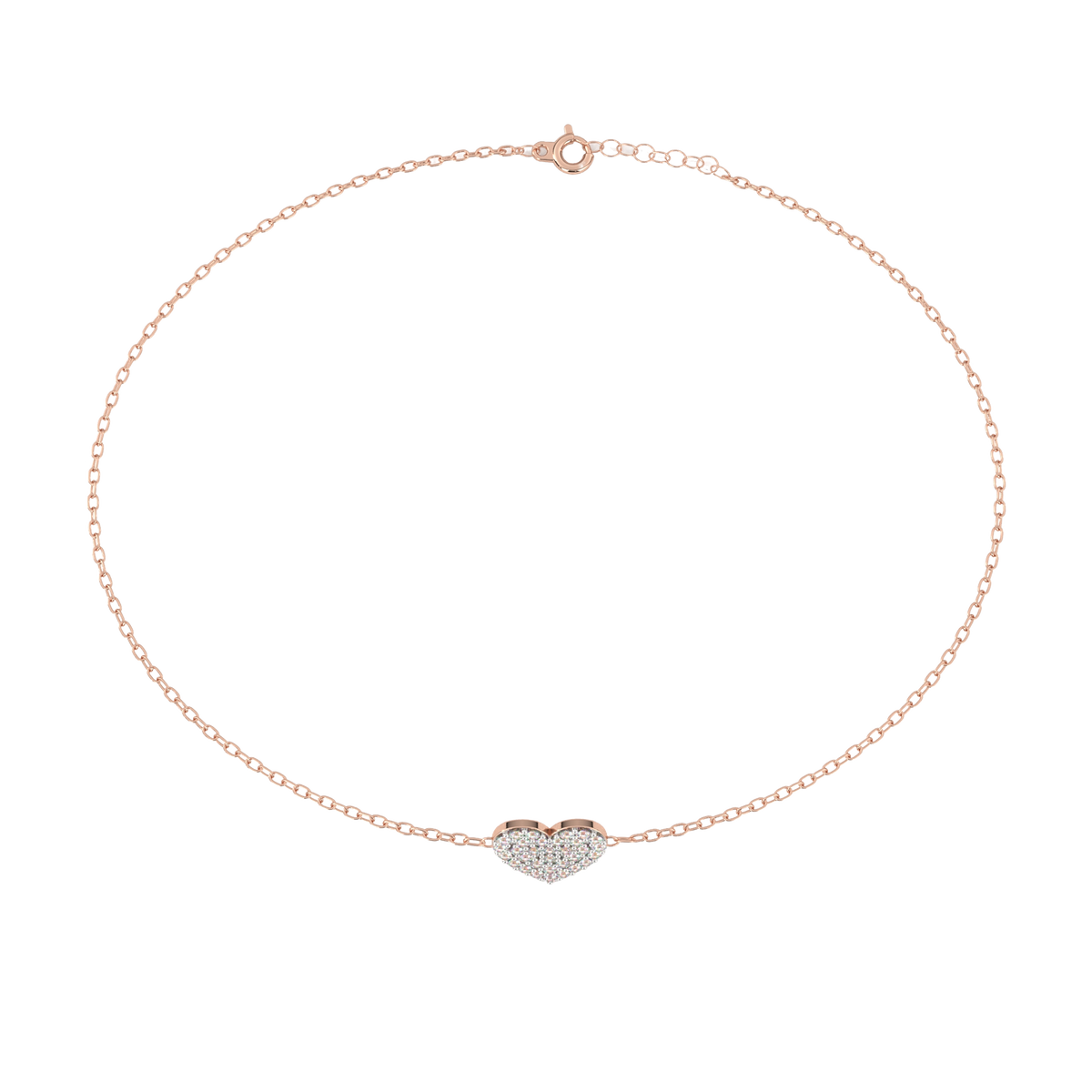 Vintage Round Cut Diamond Heart Shape Prong Set Cluster Handcrafted Dainty Party Wear Charm Bracelet - HIGHCARAT DIAMONDS