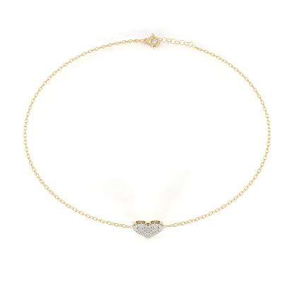 Vintage Round Cut Diamond Heart Shape Prong Set Cluster Handcrafted Dainty Party Wear Charm Bracelet - HIGHCARAT DIAMONDS