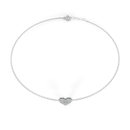 Vintage Round Cut Diamond Heart Shape Prong Set Cluster Handcrafted Dainty Party Wear Charm Bracelet - HIGHCARAT DIAMONDS